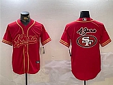 Men's San Francisco 49ers Team Big Logo Red Cool Base Stitched Baseball Jersey